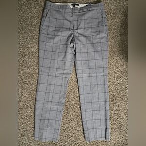 Women's Wool Gray Checkered Pants, Banana Republic, Lined
